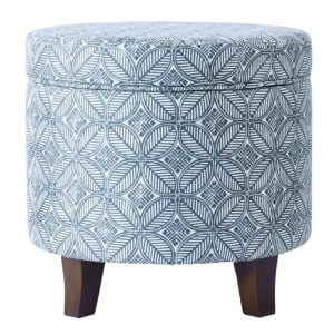 Homepop Cole Classics Round Storage Ottoman 