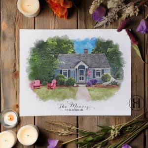 Homes N Ivy  Custom Watercolor House Portrait 