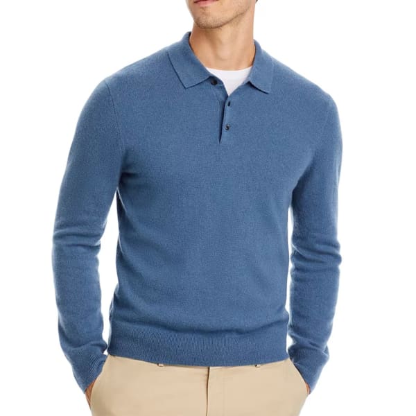 Cashmere Three Button Polo Sweater