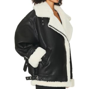 Helsa 80s Oversized Faux Shearling Jacket