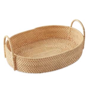 Williams Sonoma Light Woven Oval Tray