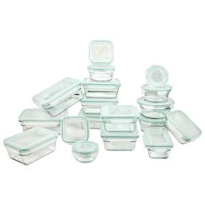 Glasslock Glass Food Storage Container, Set of 18