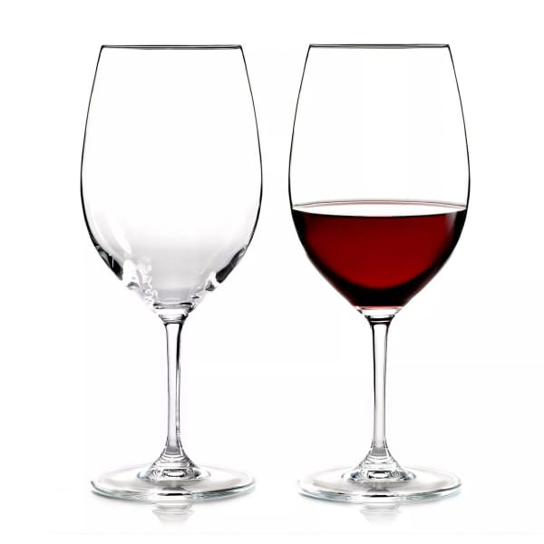 Hand-Blown Bordeaux Red Wine Glasses - Set of 6, 18 Ounce - Red