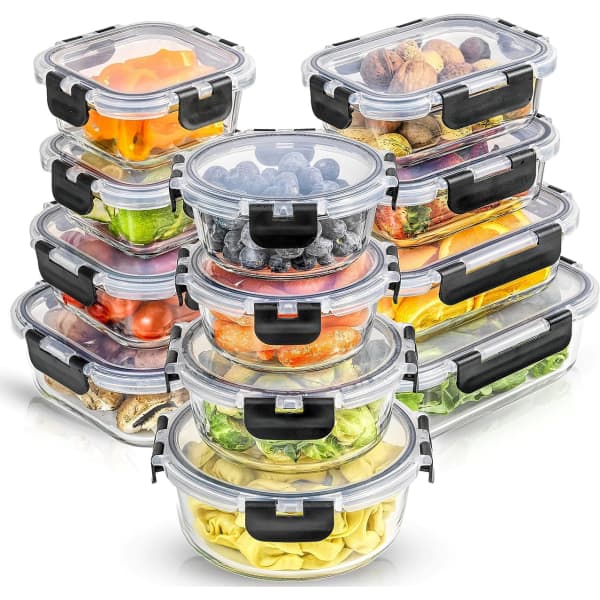 Glass Food Container, 24 Pieces