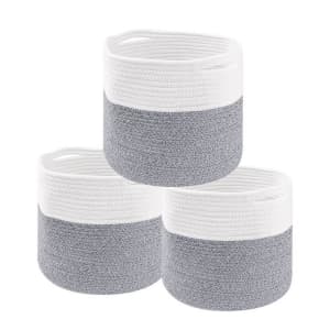 YOUPINS  Cotton Rope Basket, 3 Piece