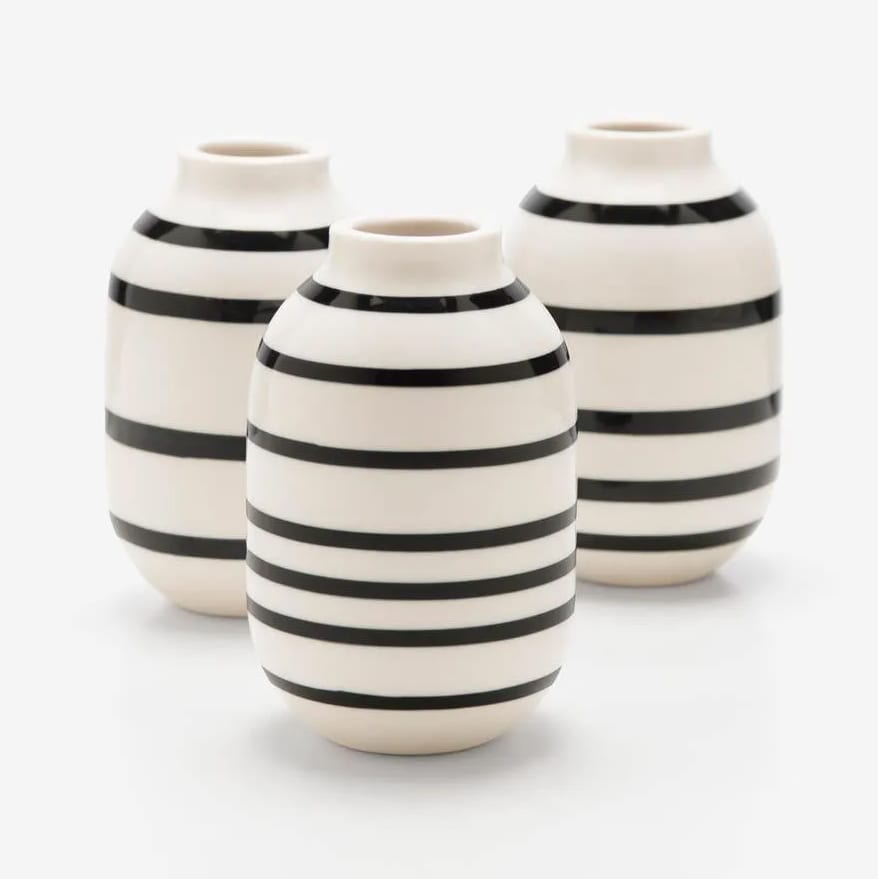 Omaggio Black Mini Vase (Set of 3)