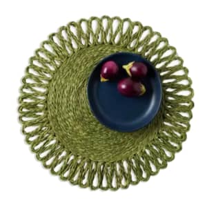 Blue Pheasant Teigan Floral Abaca Placemats, Set of 4