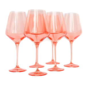 Estelle Colored Glass  Colored Glass Stemmed Wine Glass (Set of 6)