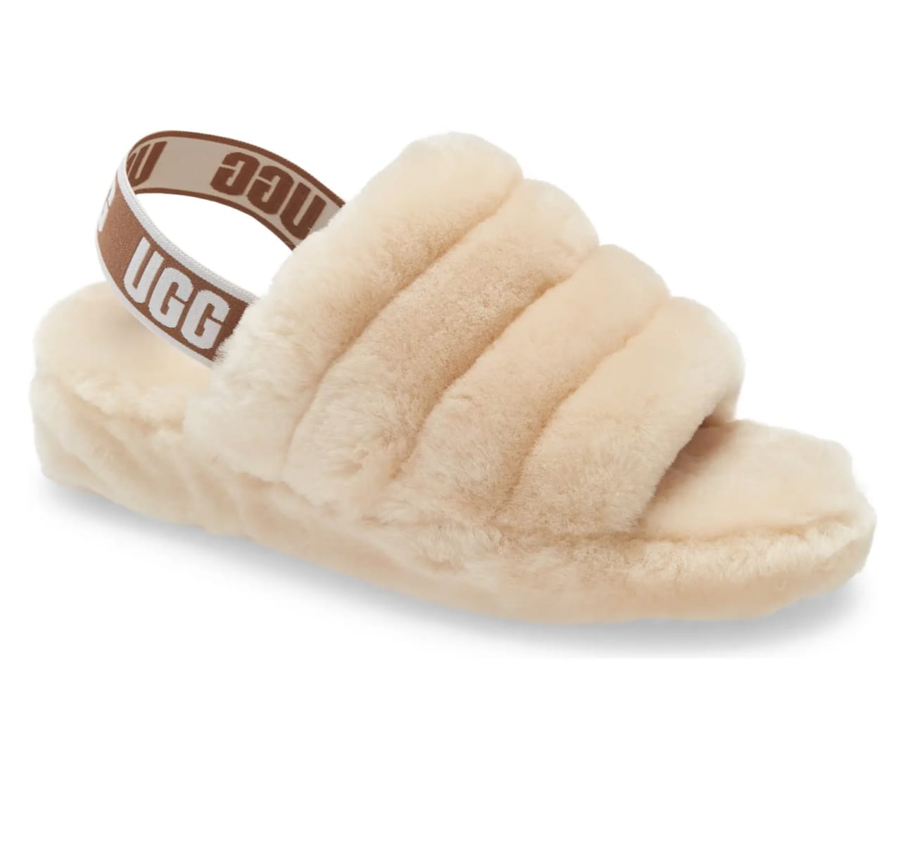 Slide slippers with online strap