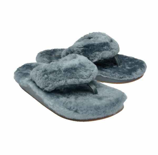 Aerie Fuzzy Double Strap Slippers