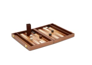 Pigeon & Poodle Grantham Leather Backgammon Set