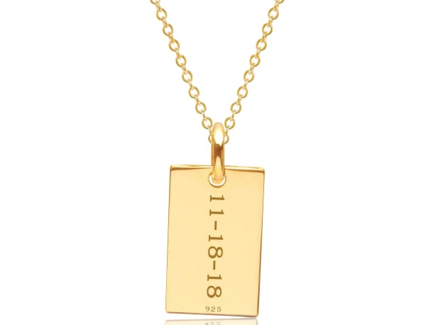 Austin Dog Tag Necklace Gold