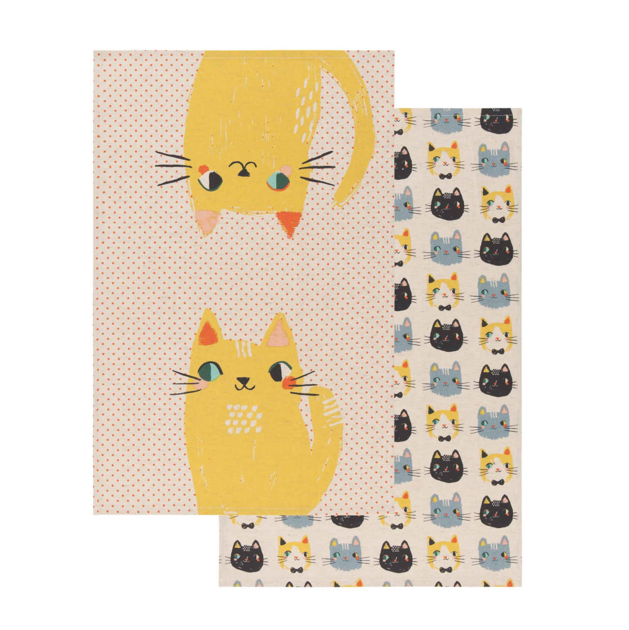 Meow Meow Printed Dishtowel (Set of 2)