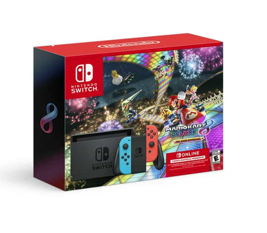 Switch + Mario Kart 8 Deluxe + Nintendo Switch Online Membership