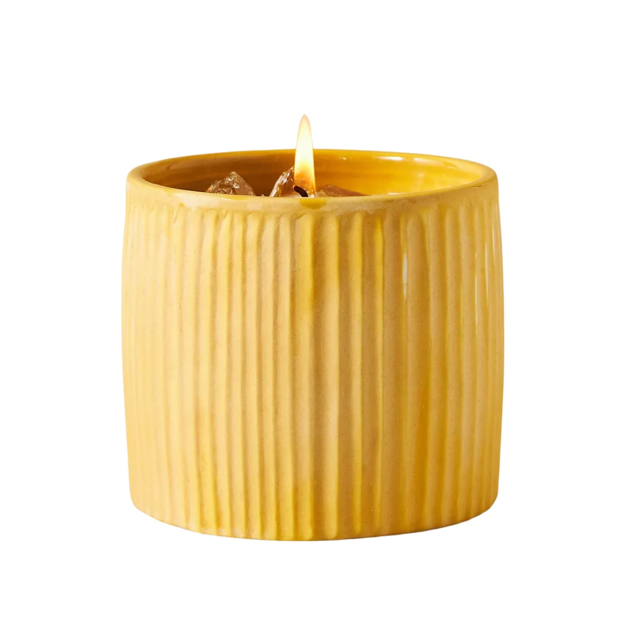 Amber Stone Ceramic Candle