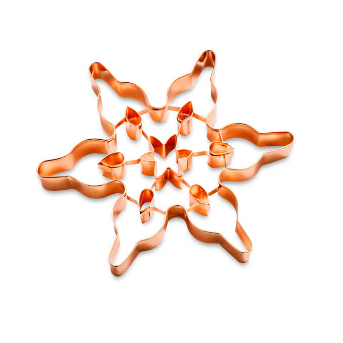 Large Snowflake Copper-Plated Cookie Cutter