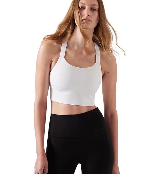 Free People Movement white sports bra in navy