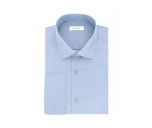 Calvin Klein Men's Slim-Fit Non-Iron Performance Herringbone French Cuff Dress Shirt