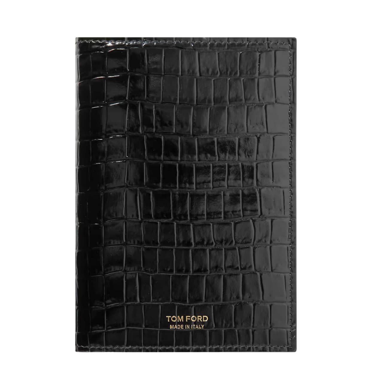 Croc-Embossed Leather Passport Holder