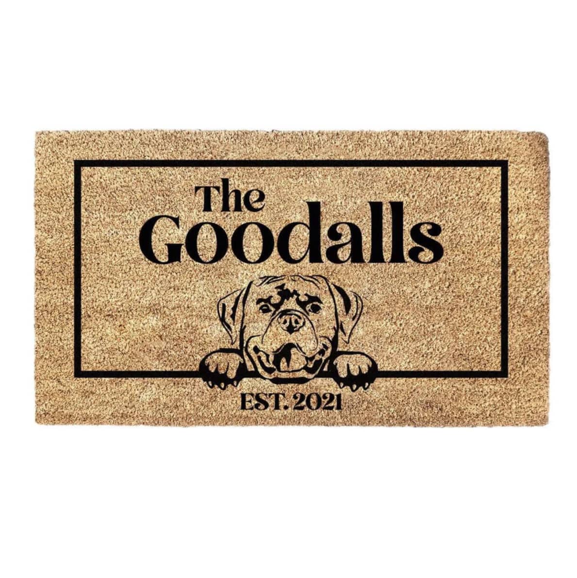 Rottweiler & Personalised Family Name - Doormat