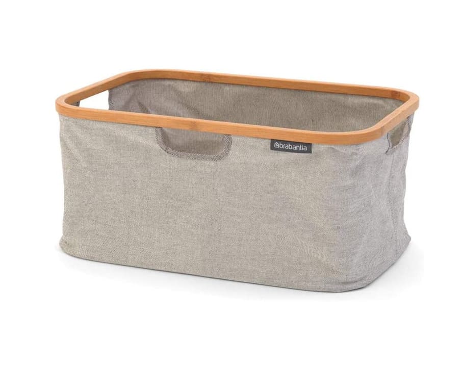 mDesign Large Collapsible Bamboo / Fabric Laundry Hamper Basket Bag
