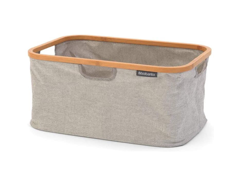 Collapsible Laundry Basket Large with Handles Washing Clothes Grey Plastic  Foldable Fold Flat