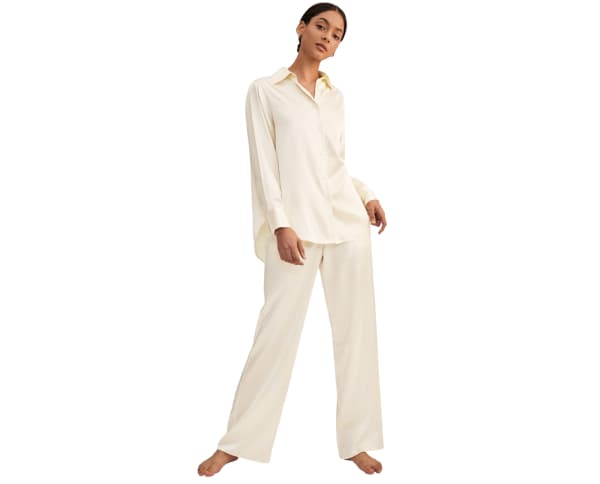 Fashion 2 Piece Silk Pajama Set Sleepwear/ Lounge Wear-Pink @ Best Price  Online