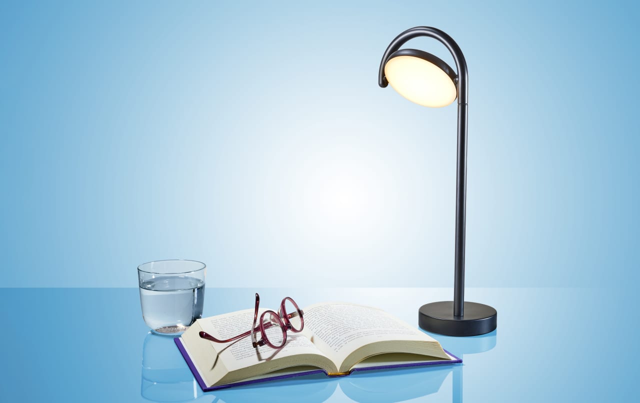 Stylish Battery-Operated Table Lamp: It's Small and Portable