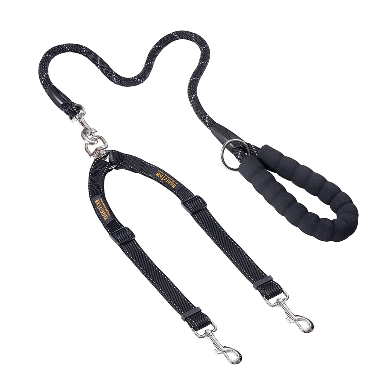 Dual Dog Leash with Rope Handle