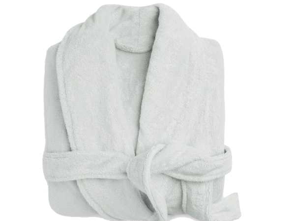 Men's Hooded Robe, Turkish Cotton Terry Hooded Spa Gray Bathrobe