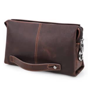 Contacts Leather Clutch