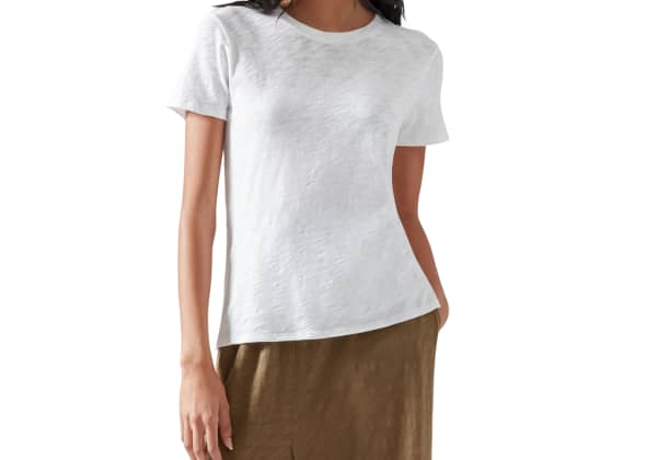 Hanes Originals Women's Cotton Boxy T-Shirt, Rolled Short Sleeves