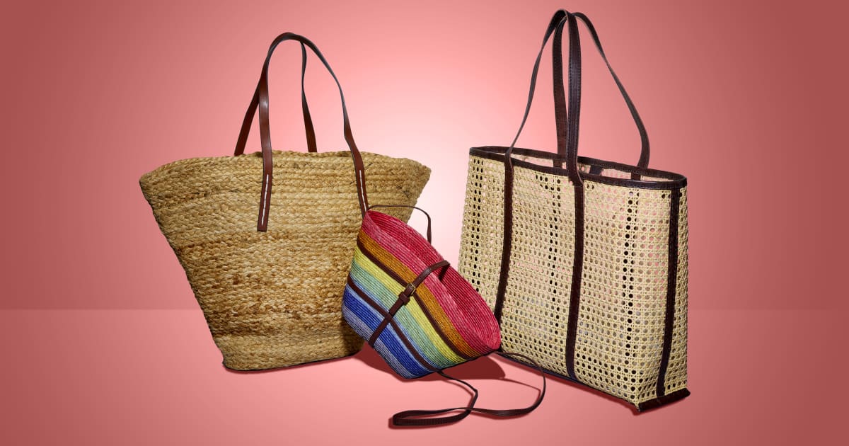 Cheap straw tote online bags