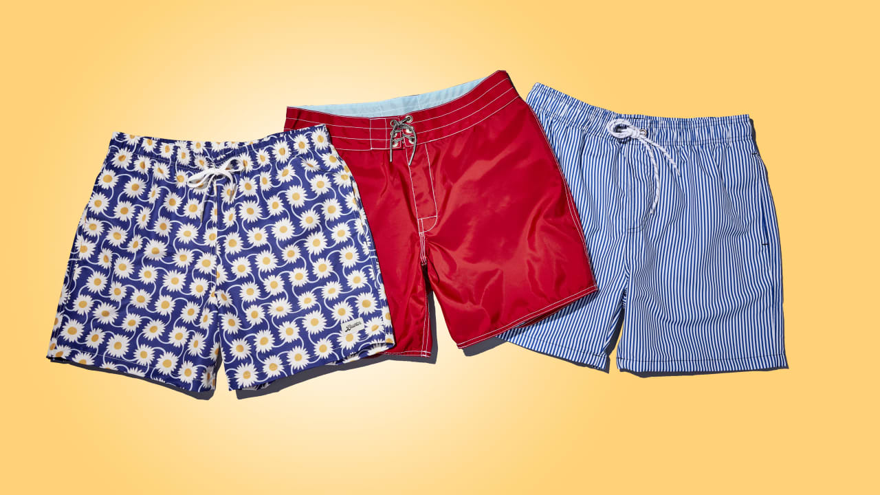 Lands' End Boys Printed Volley Swim Trunks 