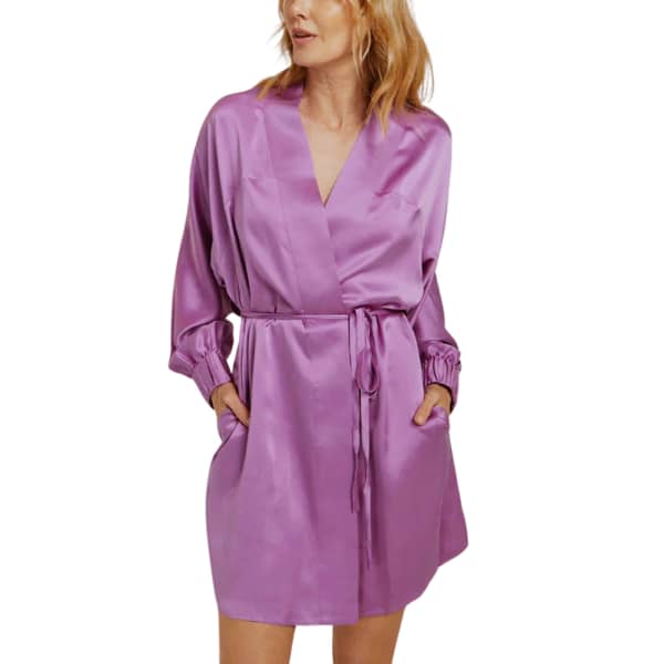 Washable Silk Short Robe, Women's