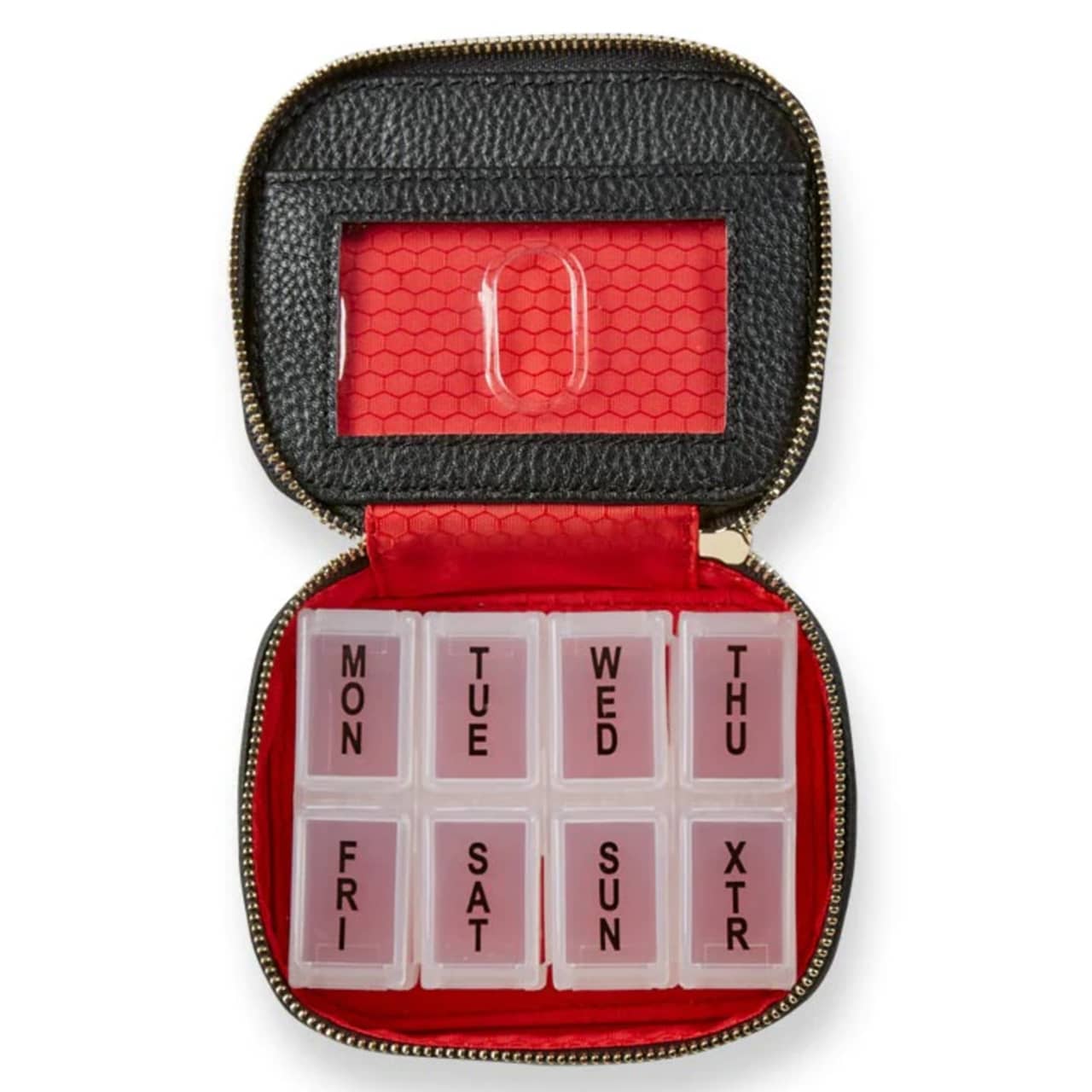 Yaklim Magnetic Travel Pill Organizer, 7 Compartments Portable Pill Box,  Large Vitamin Organizer with Labels, Daily Pill Case Medicine Organizer,  Big