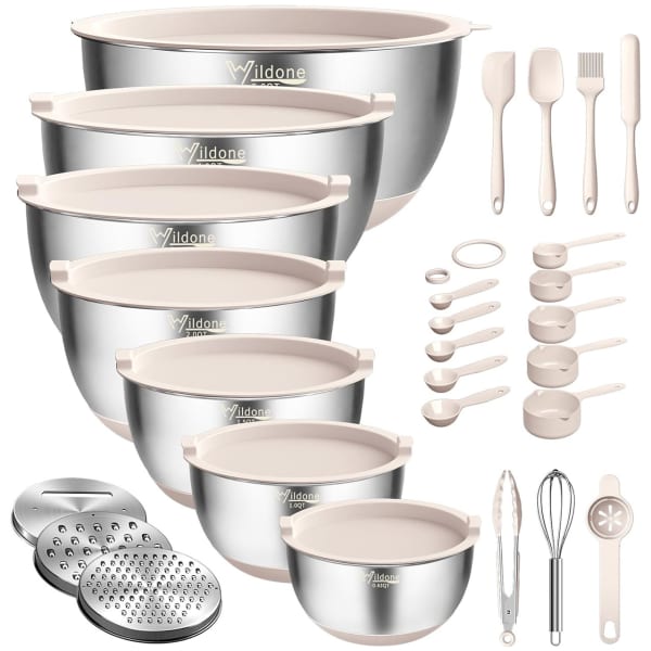 Stainless Steel Mixing Bowls with Airtight Lids, 27 Pieces