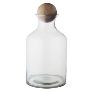 West Elm Glass Decanter with Wood Stopper